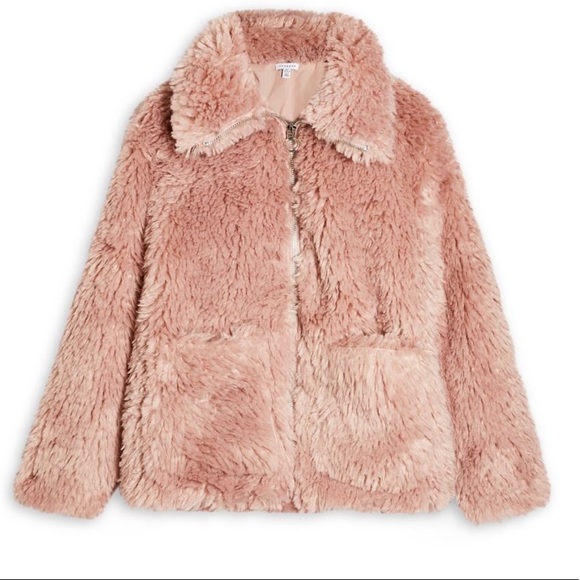 Topshop Faux Fur Borg Jacket - Picture 3 of 4
